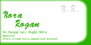 nora rogan business card